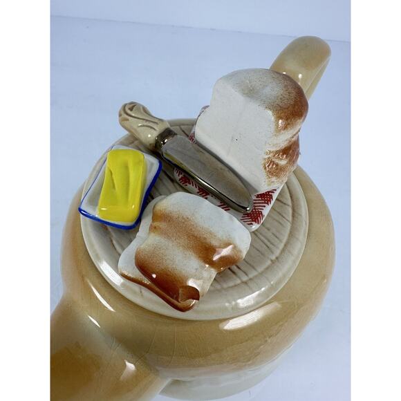 1987 England Sunshine Ceramics COTTAGE LOAF BREAD AND BUTTER TEAPOT with CRAZING - Picture 8 of 16